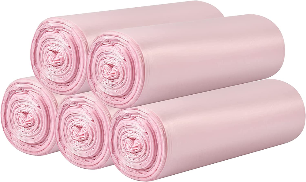 5 Rolls Small Trash Bags - 100 Counts Durable 4 Gallon Small Garbage Bags for Ho