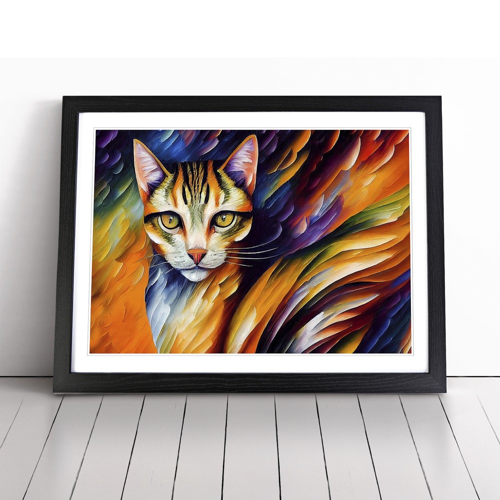 Cat Vol.6 Abstract Wall Art Print Framed Canvas Picture Poster Decor Living Room