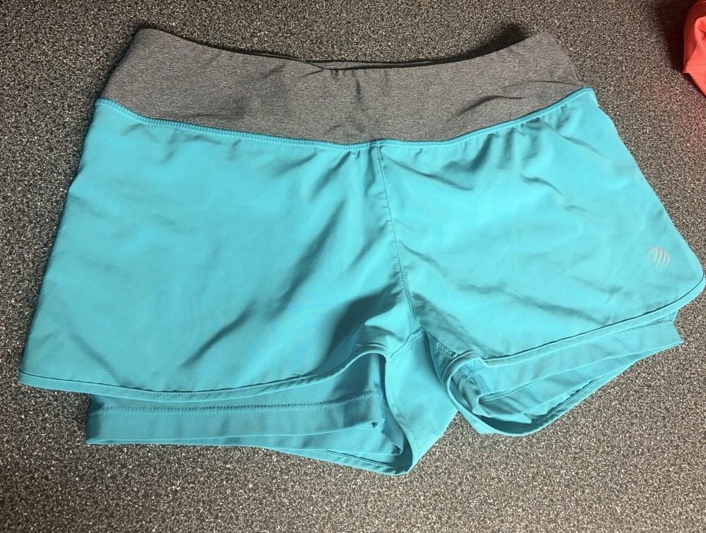 Women’s Size M Running Shorts Zipper Key Pocket & Built In Lining