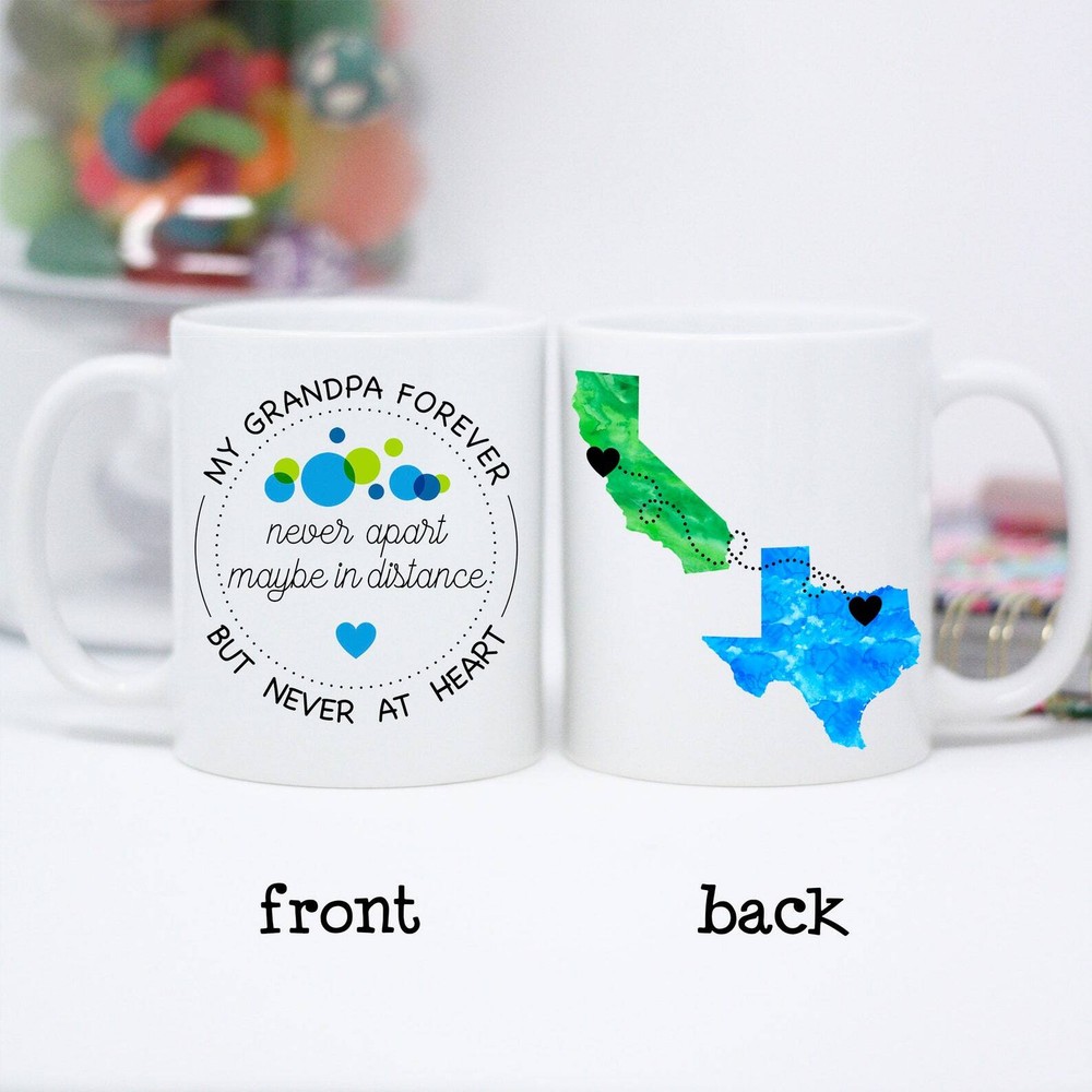 Taza estatal de larga distancia personalizada para abuelo regalo para abuelo regalo de cumpleaños-image