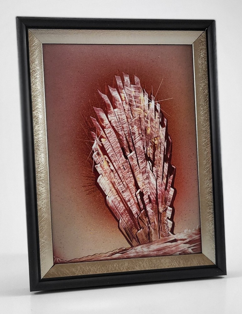 Framed Art Original Crystal Formation in Pink color signed by  Jason Girard.