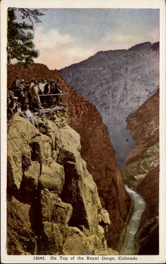 Colorado Royal Gorge aerial view from top ~ HH Tammen ~ 1920s postcard