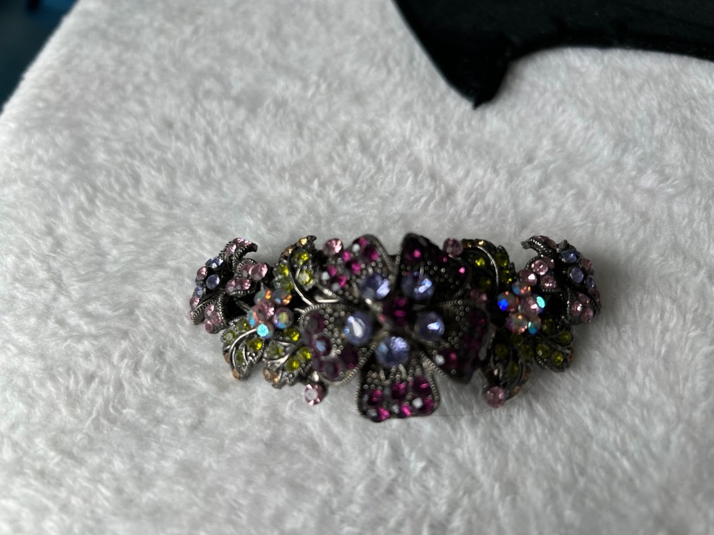 Clip Paris purple green made with Swarovski crystal hairclip hair barrette 4