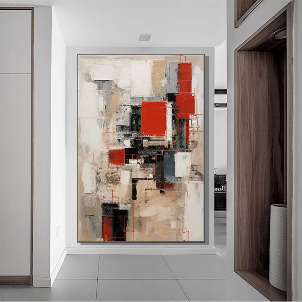 Hand-Painted Modern Abstract Oil Painting On Canvas Living Room Art Brown