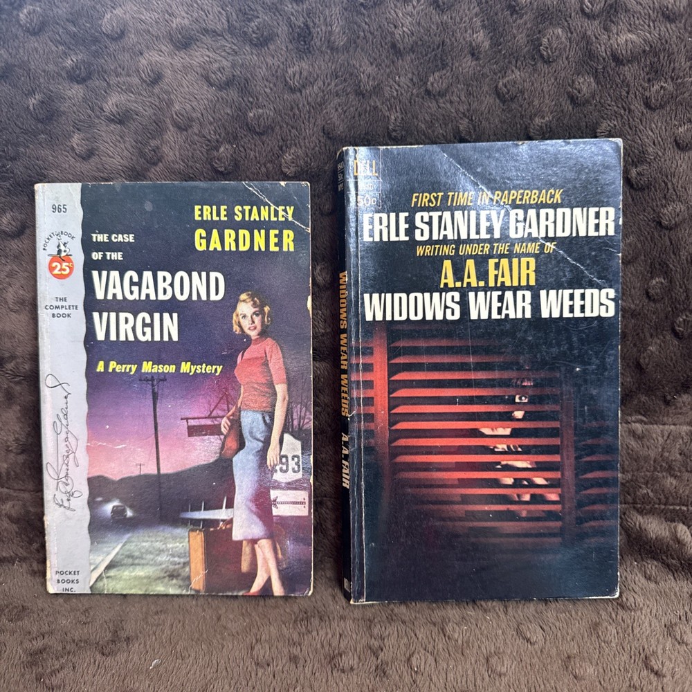 Lot Of 2- Erle Stanley Gardner Books  pulp novels Vintage
