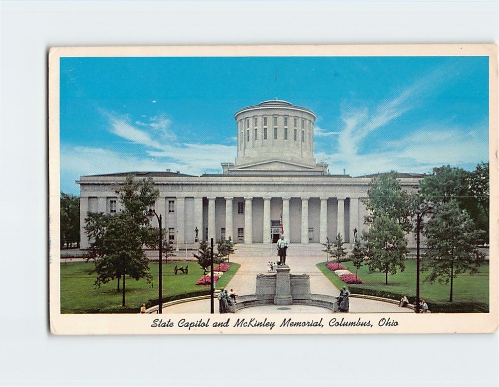 Postcard State Capitol & McKinley Memorial Columbus Ohio USA