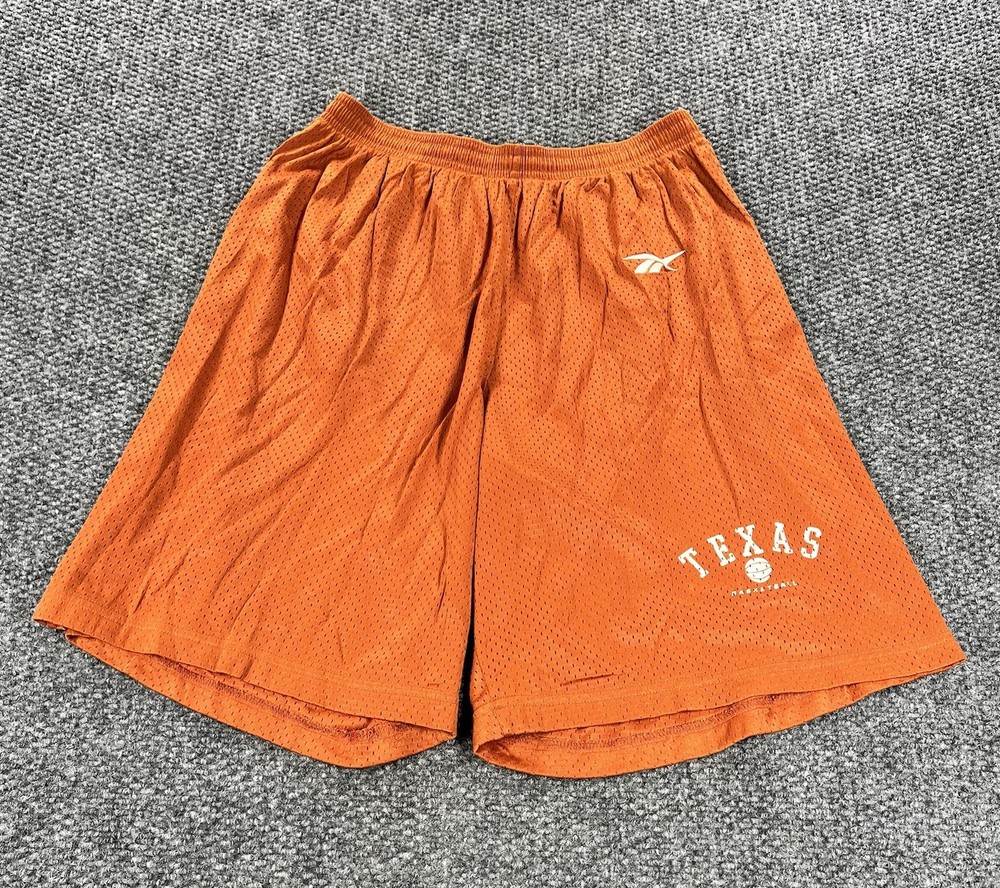 Vintage Reebok Texas Longhorns Basketball Shorts Men’s Large Burnt Orange Jersey