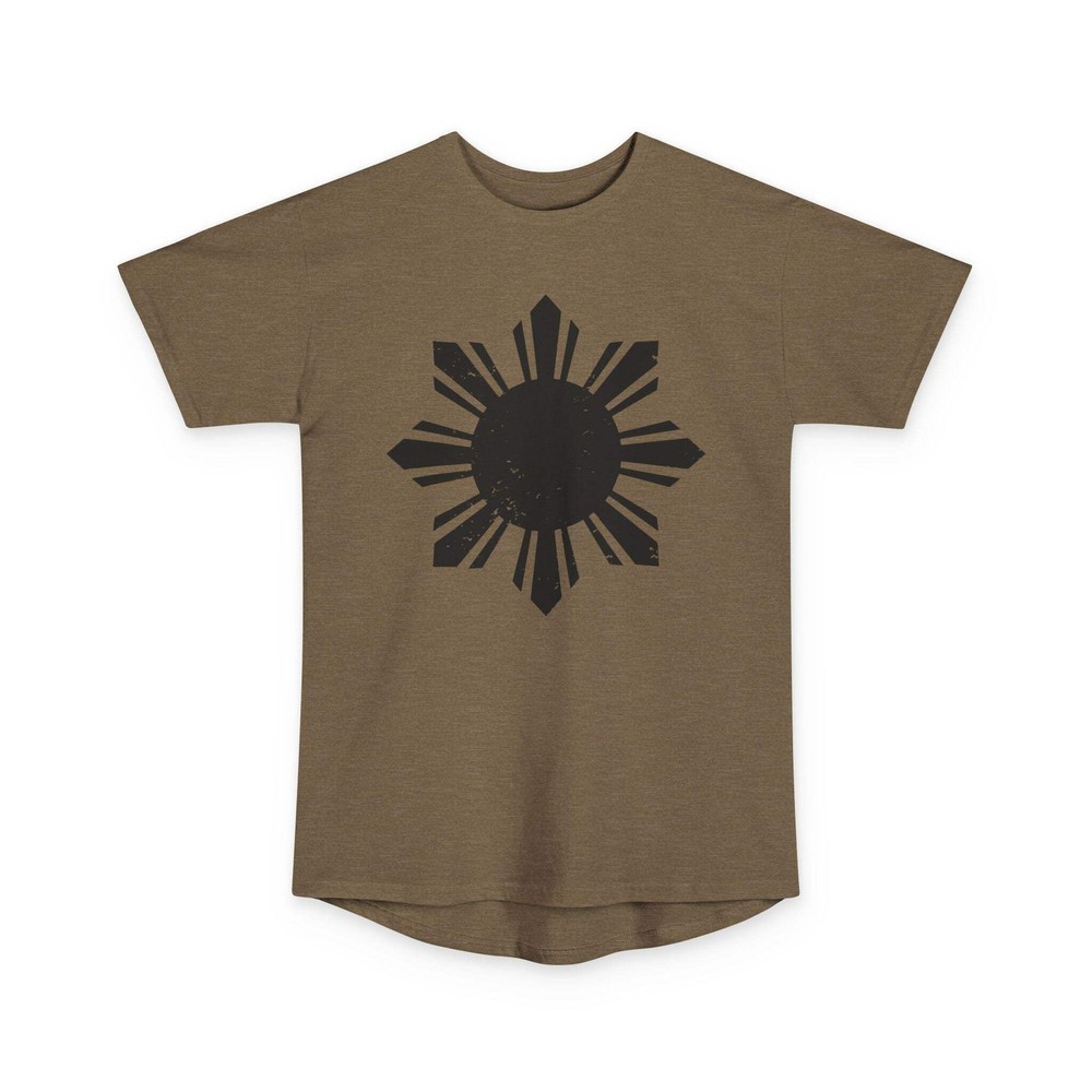 Filipino Sun Longline Drop Tail Tee Pinoy shirt Streetwear Urban Long Body S-2XL