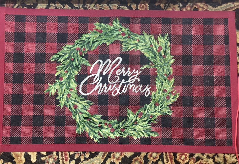 Merry Christmas Indoor/outdoor Padded Rug 31’x18.5 Holiday Decor