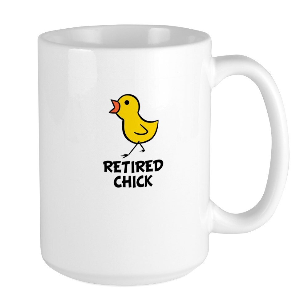 CafePress Retired Chick Coffee Mug, Large 15 oz. White Coffee Cup (283442670)
