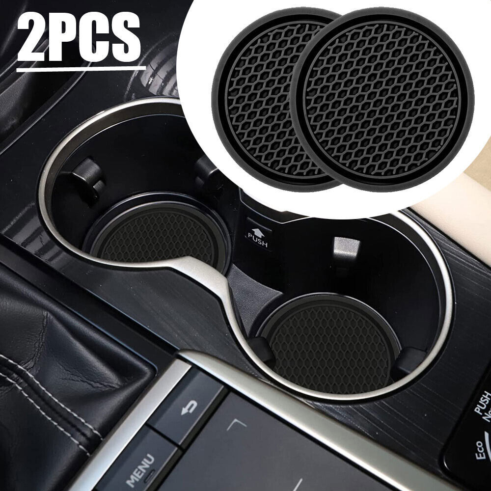 2X Universal Car Cup Holder Pad Anti-Slip Insert Coaster Auto Accessories Black