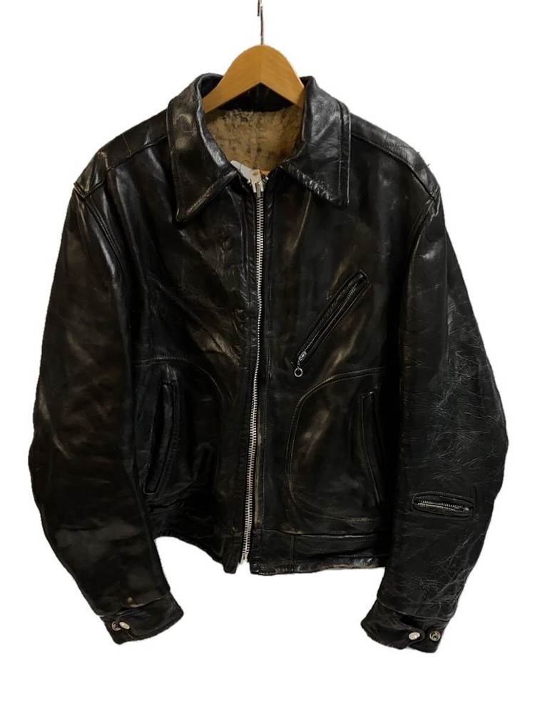 Schott Black Leather Blouson Jacket Plain Style 174