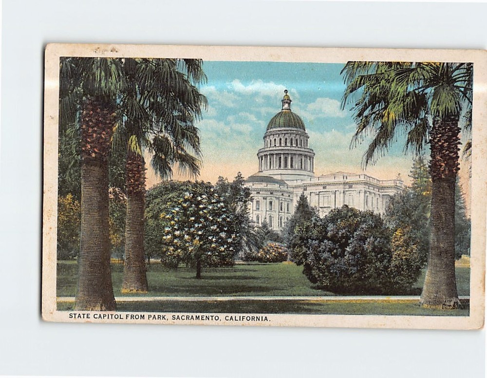 Postcard State Capitol from Park Sacramento California USA