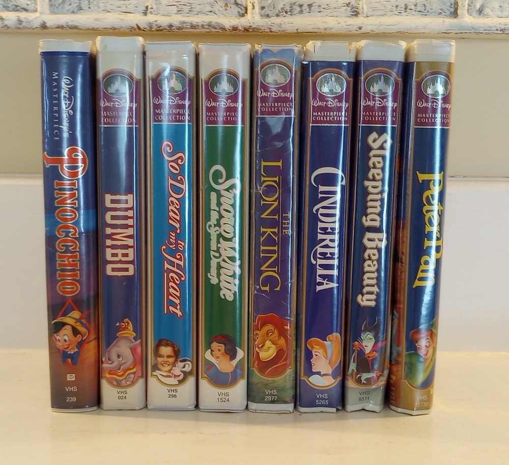 Lot of 8 Disney Masterpiece VHS Tapes Snow White Cinderella Peter Pan Lion King