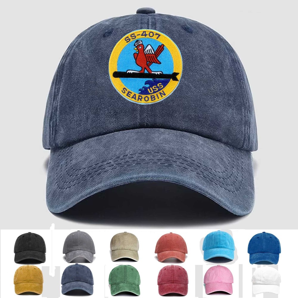 Custom Embroidered Hat SS-407 USS Sea Robin, Veteran Cap, Trucker Hat, Gift Idea