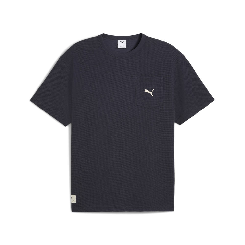PUMA Class Relaxed Pinnacle Crew Neck Short Sleeve T-Shirt Mens Blue Casual Tops