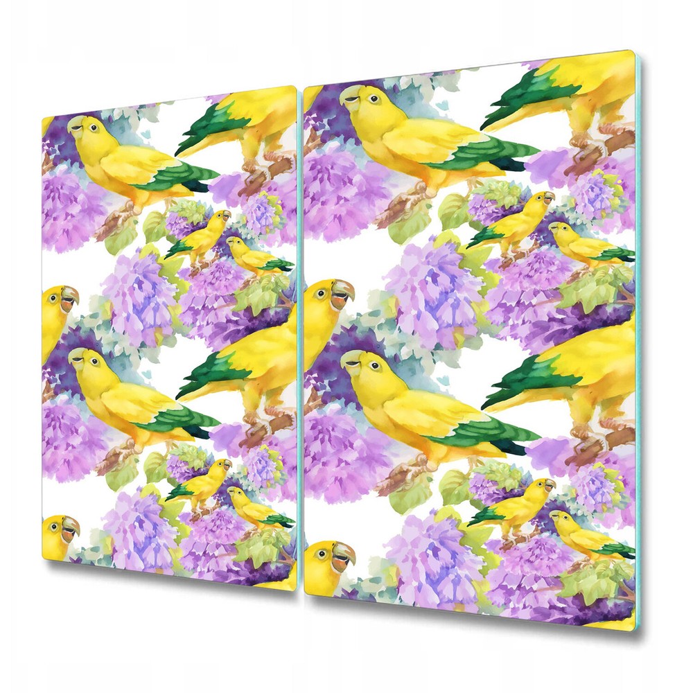 Glass Chopping Cutting Board Worktop Saver Yellow parrots yellow 2x30x52