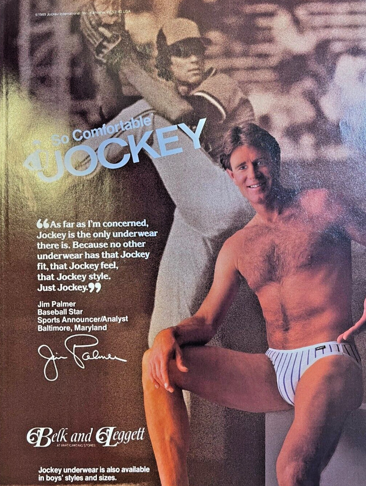 1989 Magazine Advertisement Jockey Underwear Baseball Player Jim Palmer