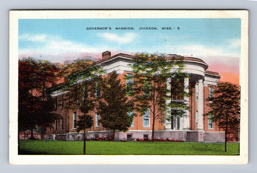 Jackson MS- Mississippi Governor's Mansion Vintage Postcard