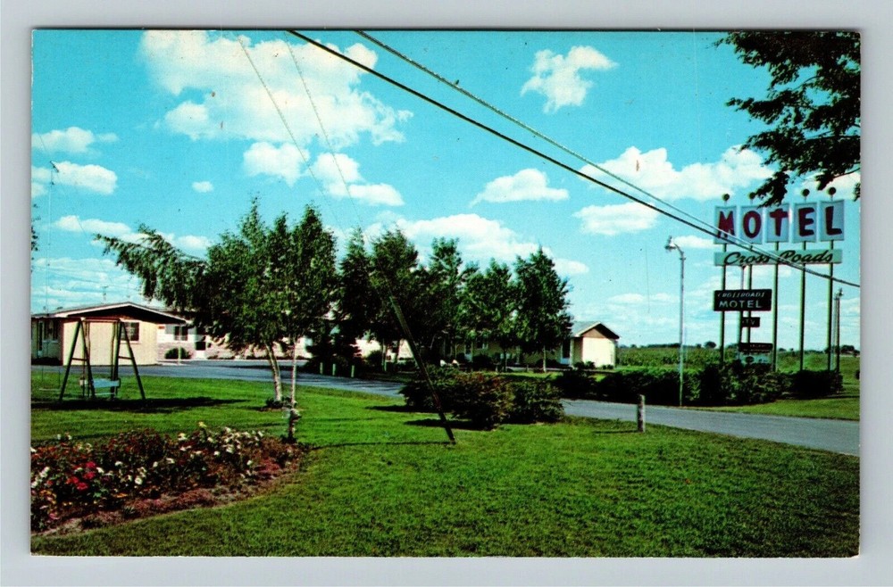 Clare MI-Michigan, Crossroads Motel, Vintage Postcard