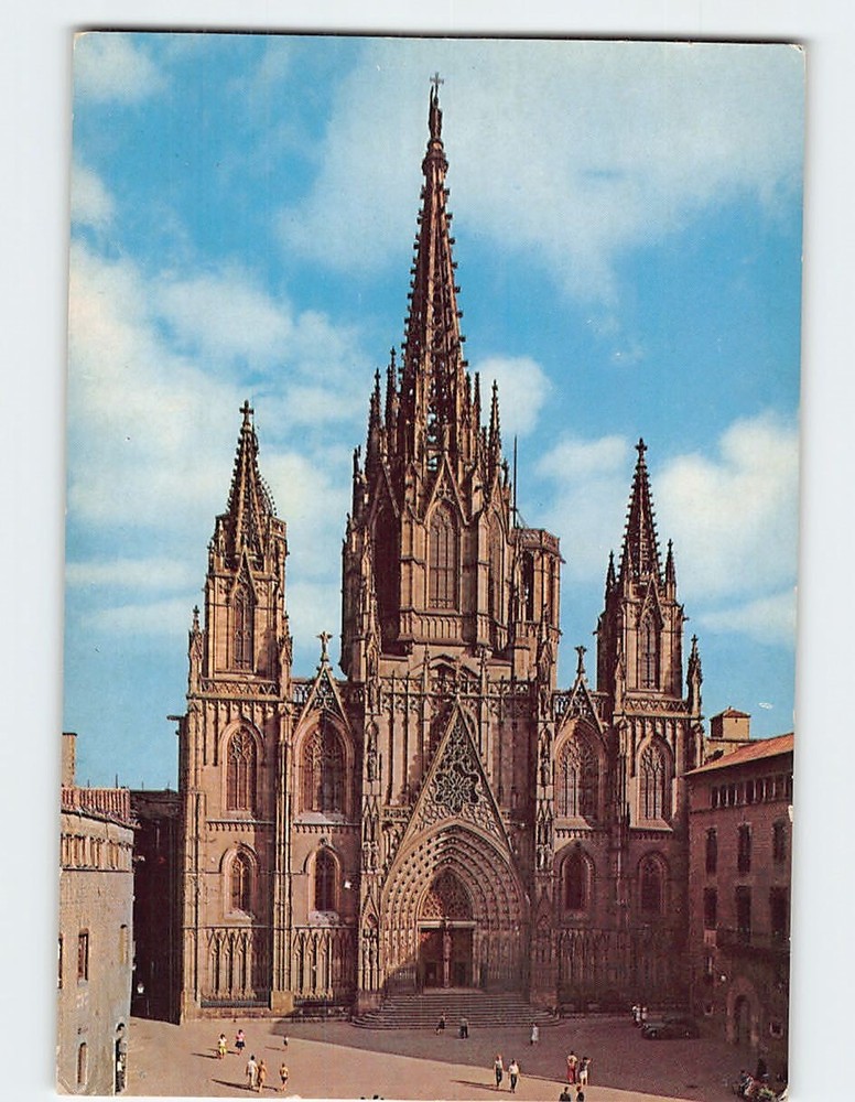 Postcard The Cathedral Barcelona Spain