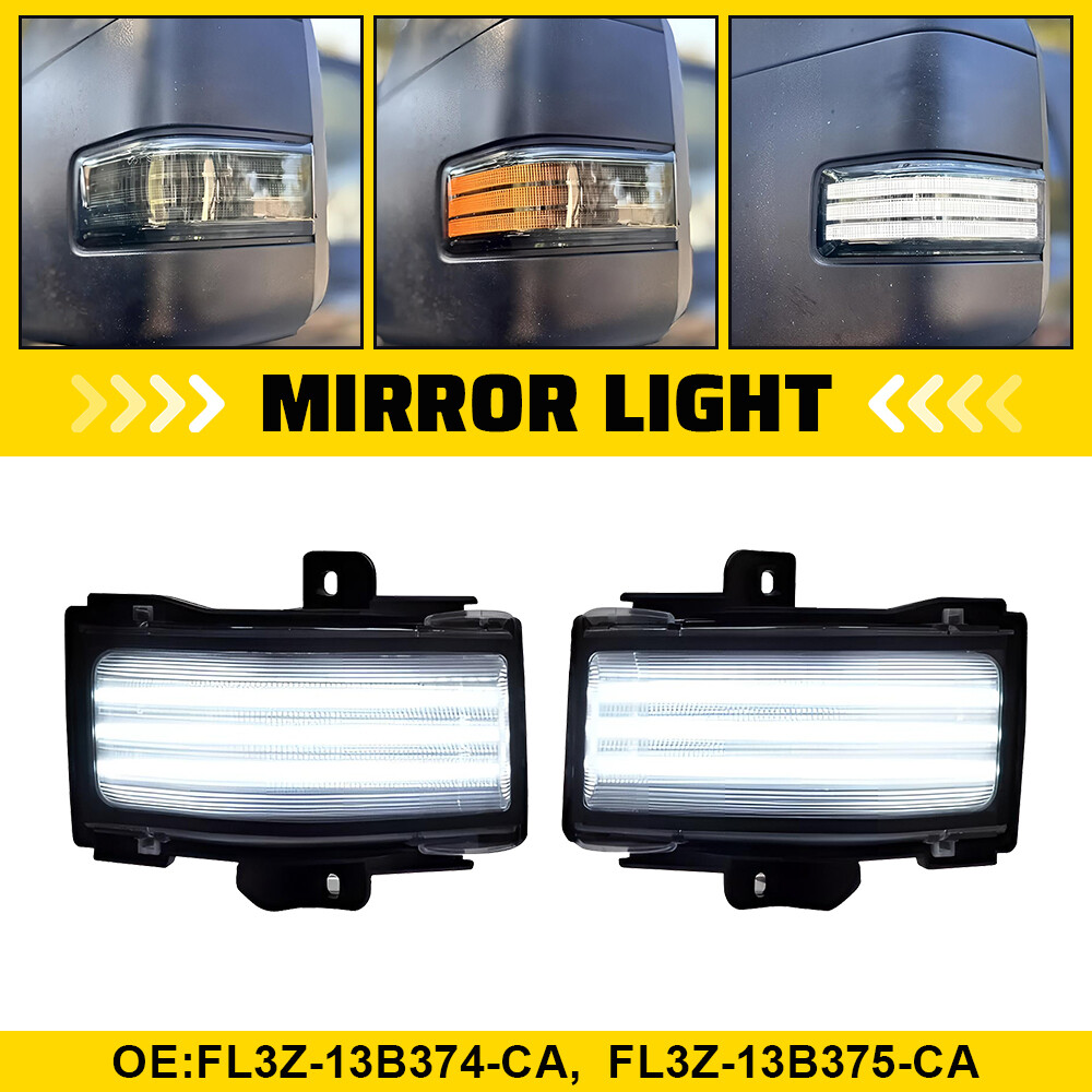 LED Side Mirror Signal Light Lamp Clear Switchback For 2017-23 Ford F-250 F-350