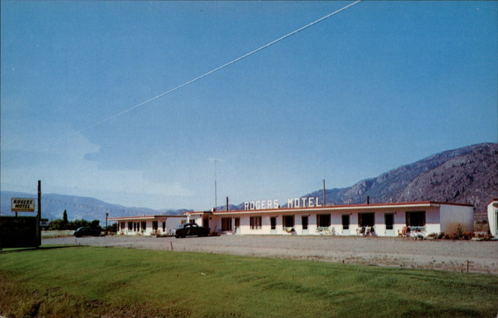 Lake Osoyoos British Columbia Canada Rogers Motel ~ unused postcard sku485