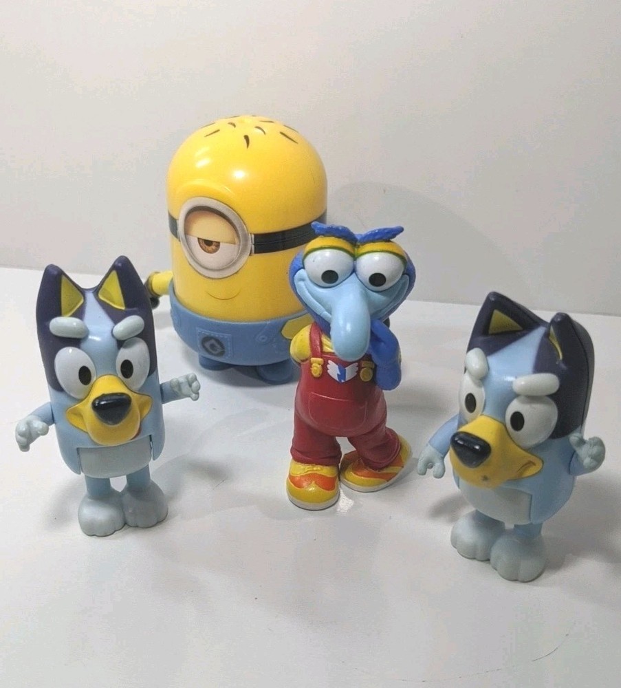 Disney Bluey Figures Lot of  4 Minion Mini Toys Kids Gonzo