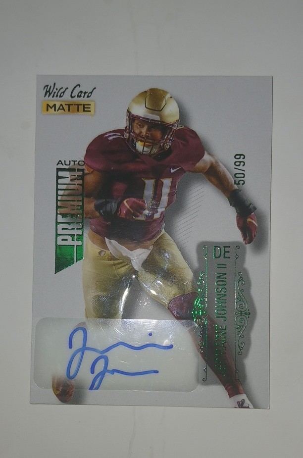 2022 Wild Card MATTE - Autographs Jermaine Johnson II Silver-Green Foil /50 (...