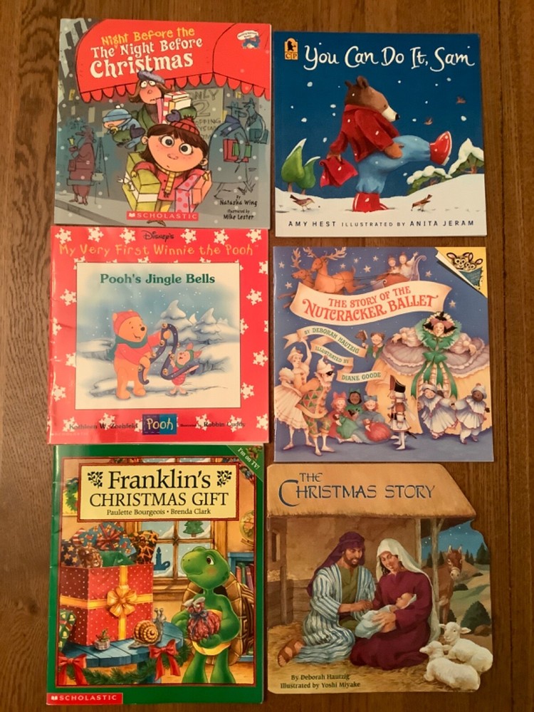 Children's Picture Books 8” Paperback Christmas, Nativity, Pooh, lot Of 6, EUC
