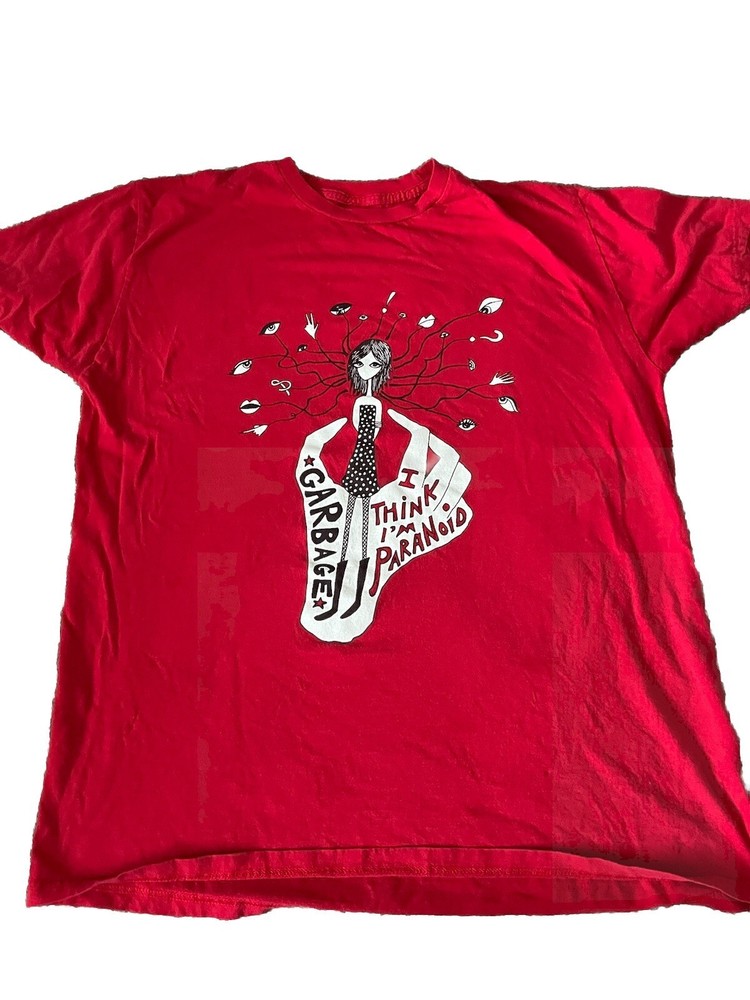 Vintage Garbage Band I think I'm Paranoid Tour T Shirt MA244 FREE SHIPPING