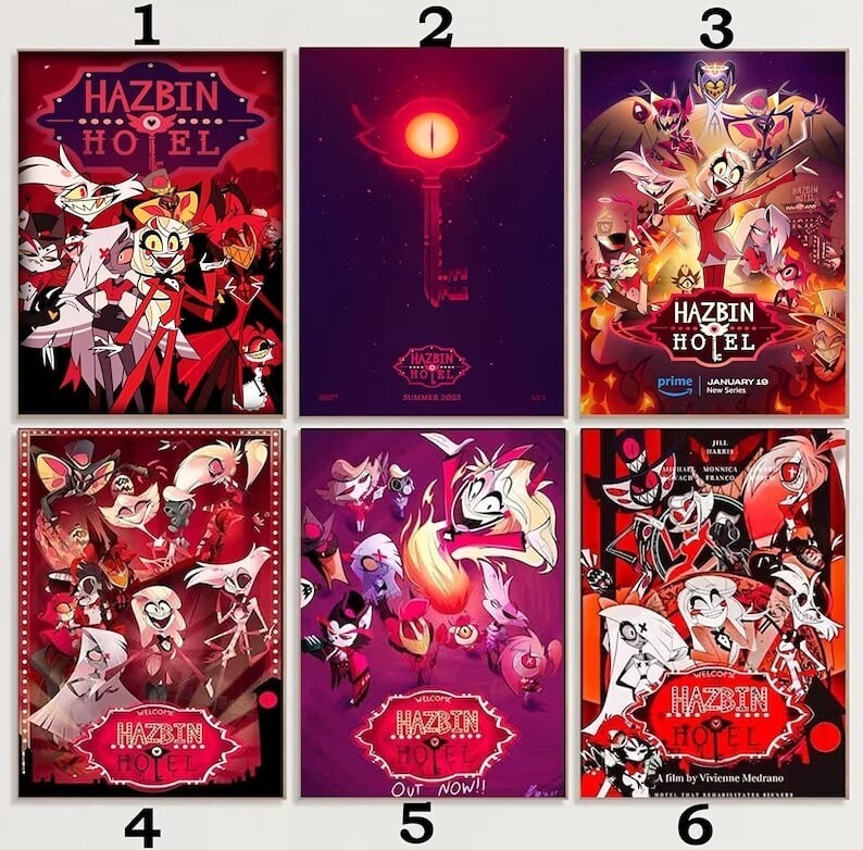 Hazbin Hotel 2024 Movie Frameless Poster Wall Art Decor