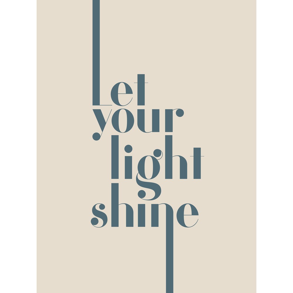 Let Your Light Shine Motivational Large Wall Art Print 18X24 In
