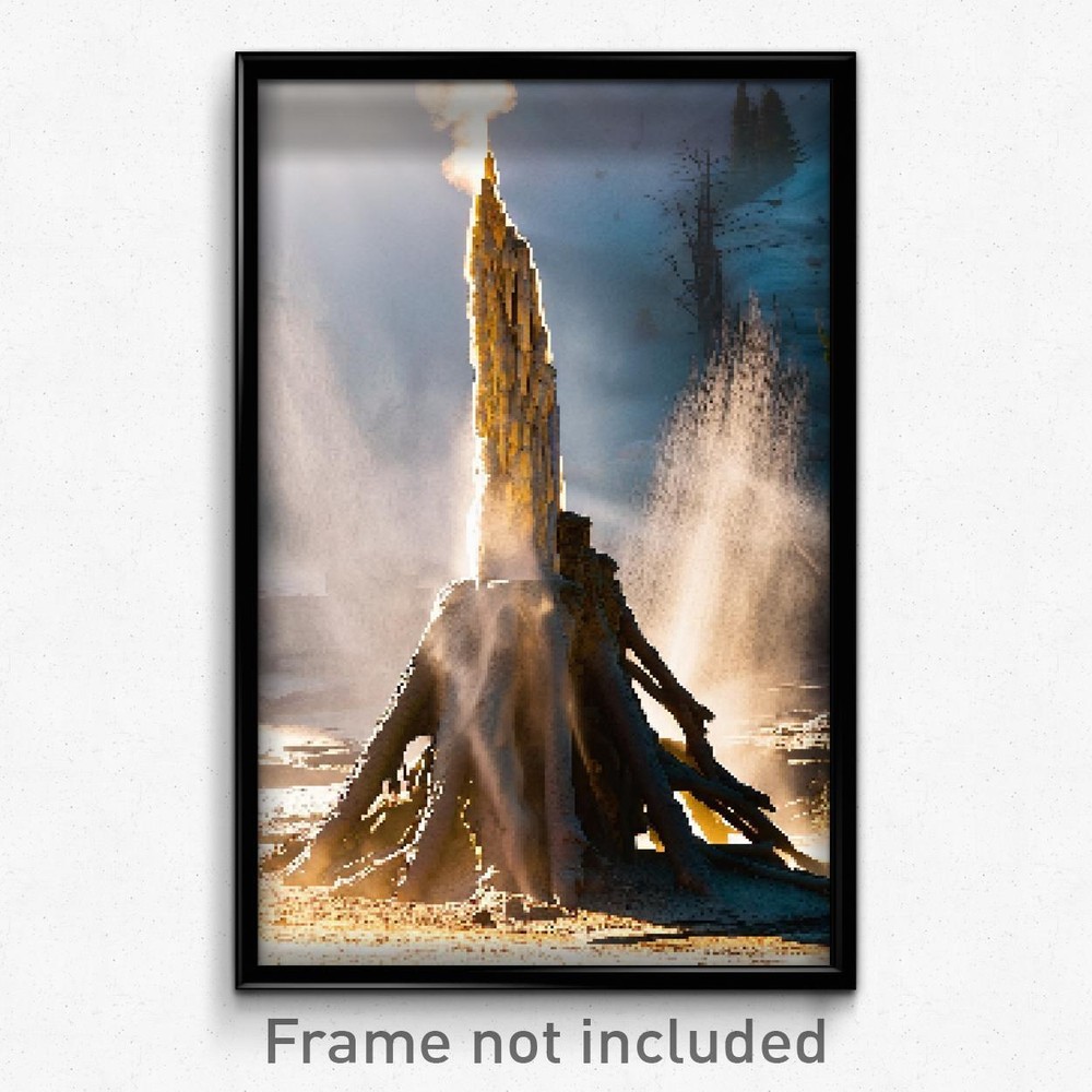 Pixel Art Poster - Aged Geyser (8 Bit Psychedelic Trippy Weird Video Game Print)