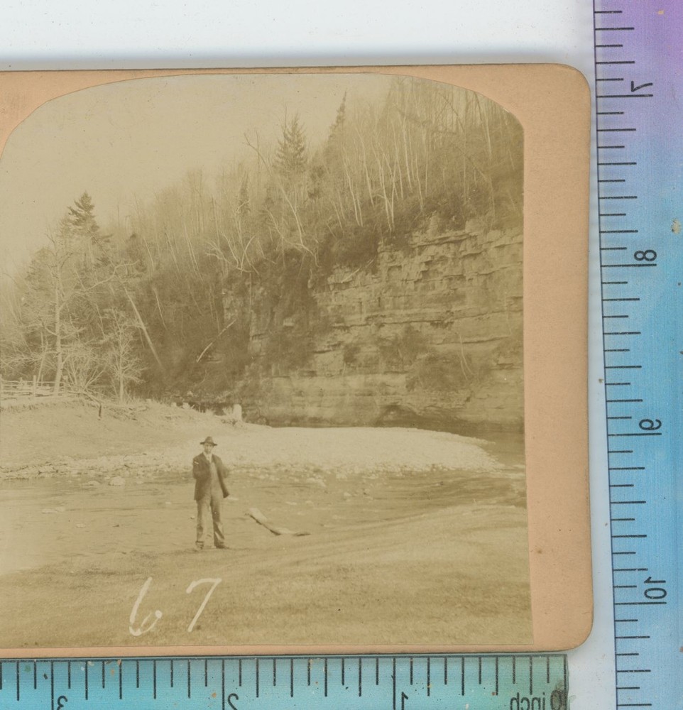 Eau Galle River Above Spring Valley WI Wisconsin John Krueth Stereoview 1904