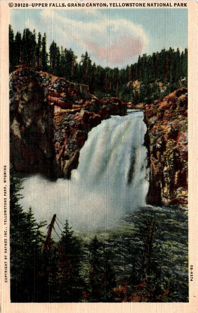 HAYNES INC., YELLOWSTONE PARK, WYOMING, UPPER FALLS, GRAND Postcard
