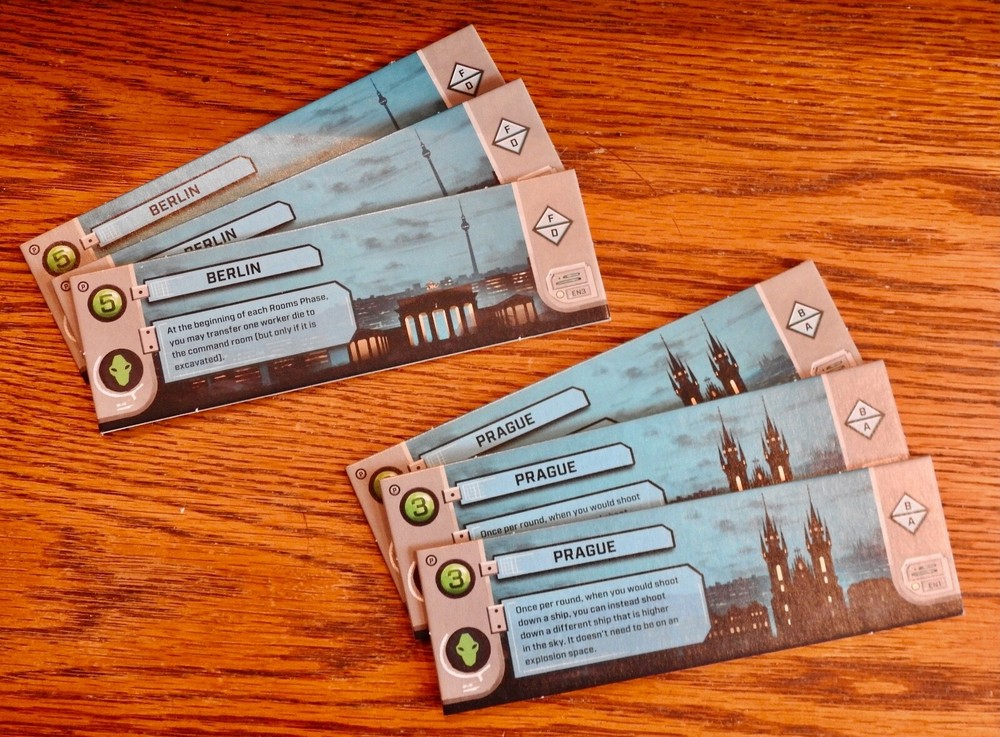 UNDER FALLING SKIES - Dice Tower Promo cards - Berlin and Prague NEW & MINT