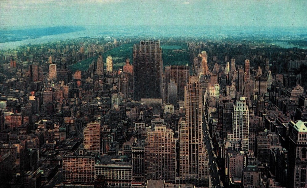 Aerial View Taken From Lower Manhattan,  Vintage Postcard