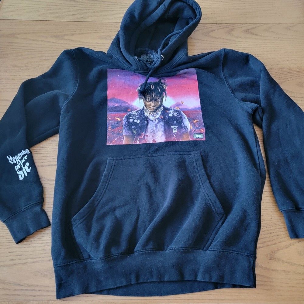 Juice WRLD Memorial Hoodie Sweatshirt Legends Never Die 999 Club Medium Black