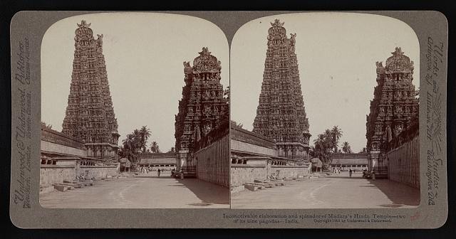 Photo:Madura India 1903 Hindu Temple Pagodas Stereoview Print