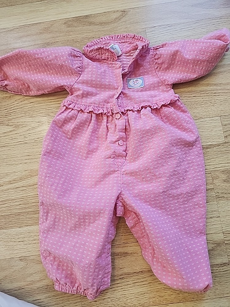 Vintage OshKosh Baby B'Gosh Pink Pink Plaid One Piece Outfit Romper Sz 12 month