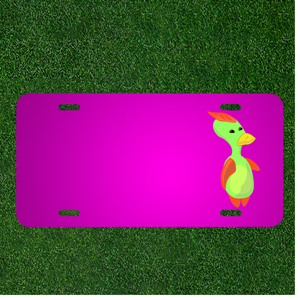 Custom Personalized Car License Plate With Add Names To Duck Character Cartoon