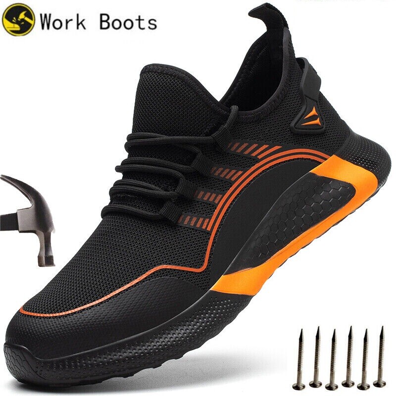 Indestructible Steel Toe Mens Safety Work Boots Lightweight Sneakers