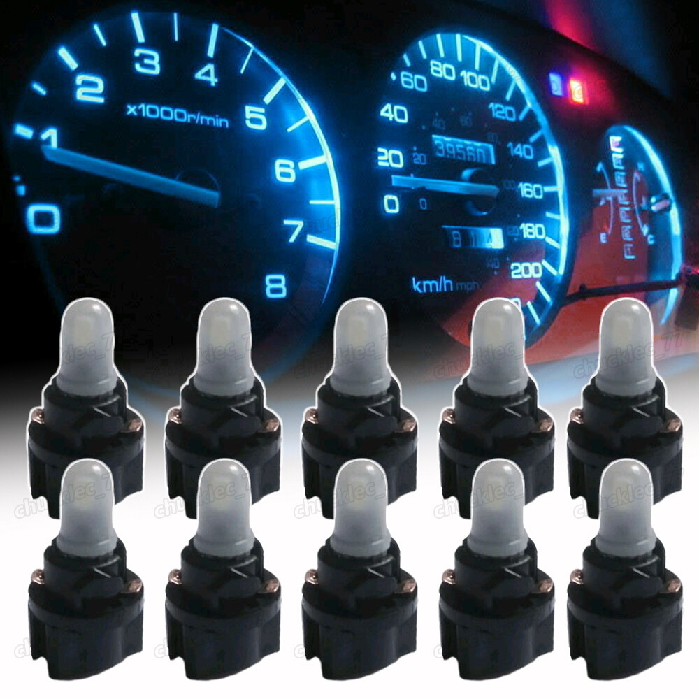10pcs T5 LED Bulbs Ice blue Car Dashboard Instrument Panel Light Car Accessories