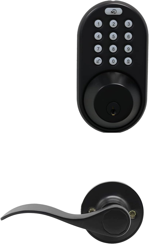 Keyless Entry Deadbolt & Lever Combo with Touchpad in Black