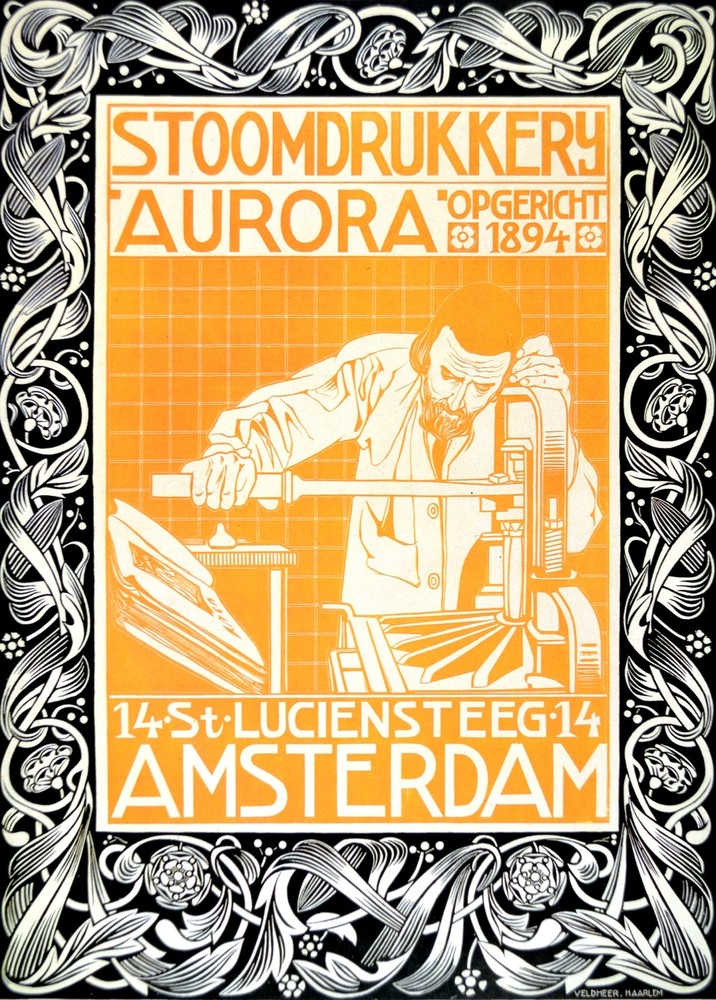 Stoomdrukkerij Steam printing Decorative Poster. Home Graphic Art Design. 4108