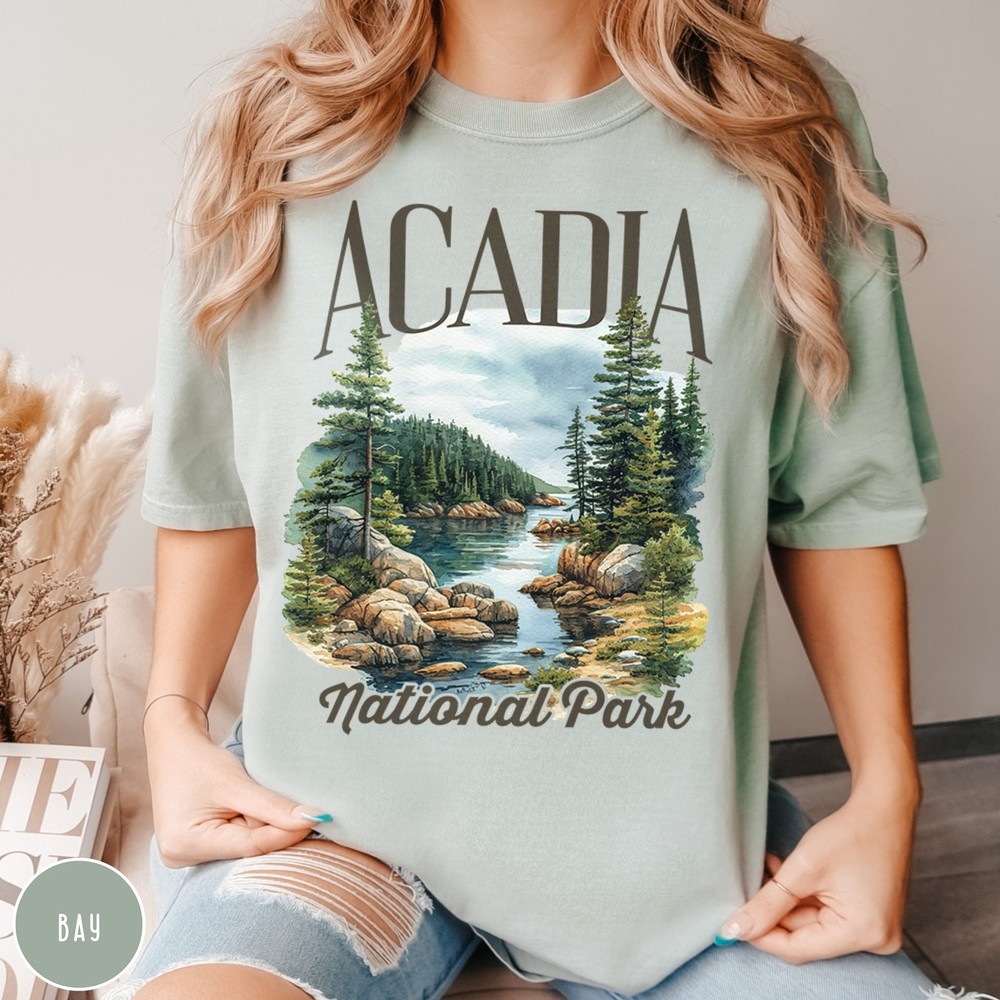 Acadia National Park Shirt Maine Graphic Tee Hiking Camping Souvenir-image