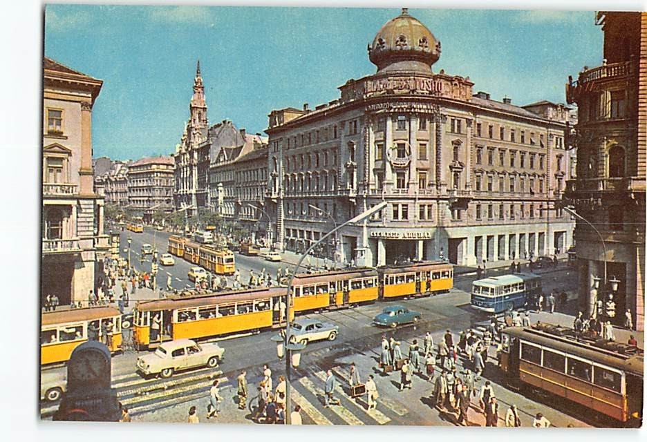 Postcard Crossing of the Boulevard and Rákóczi Avenue Brussels Belgium