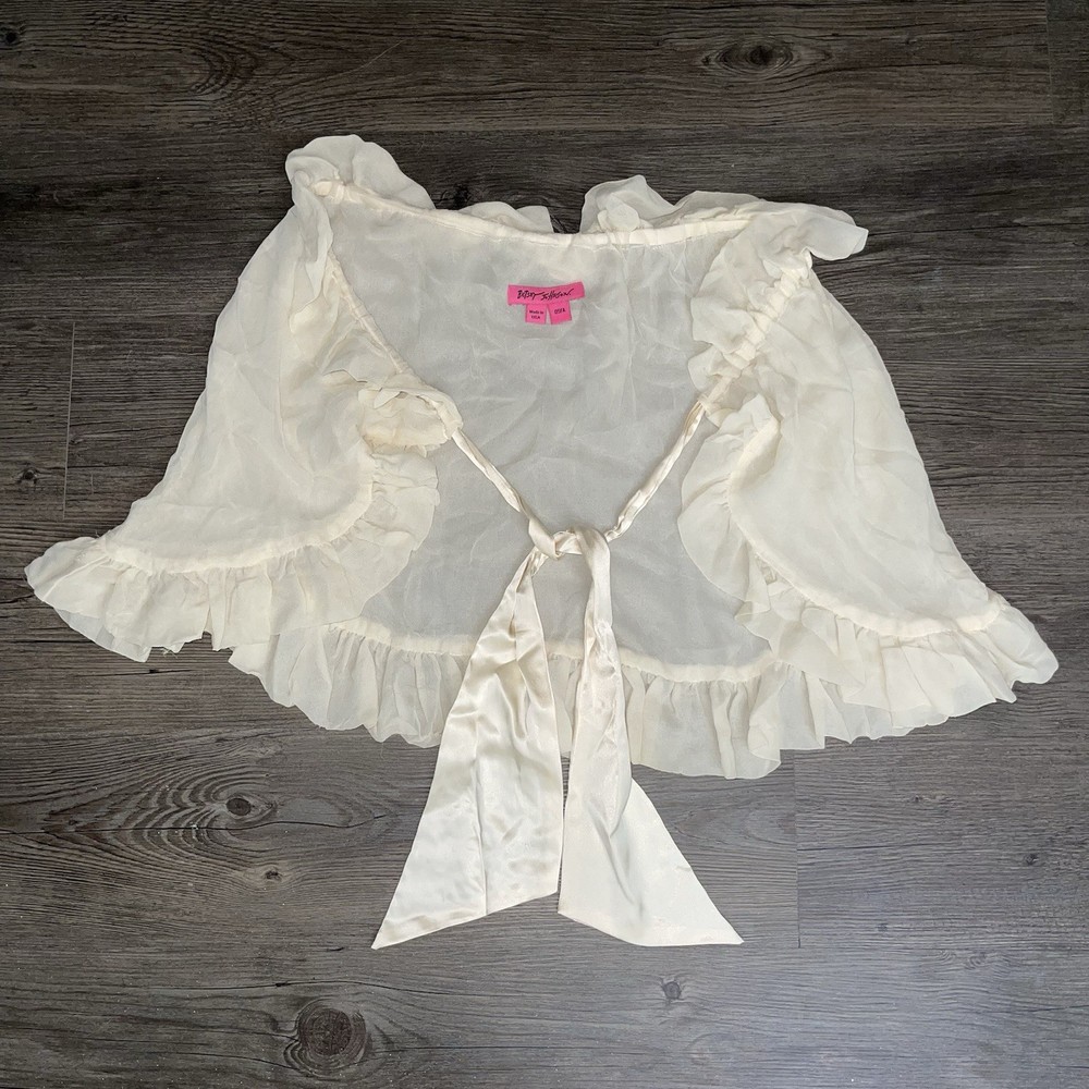 Betsey Johnson Vintage Wrap OS Cottagecore Coquette Romantic Whimsical Boho
