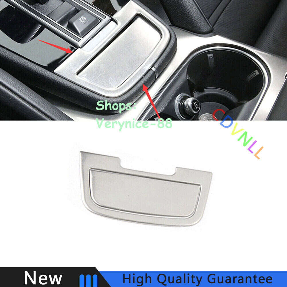 For Porsche Cayenne 2018-2022 Silver Steel Middle Console Storage Box Cover Trim
